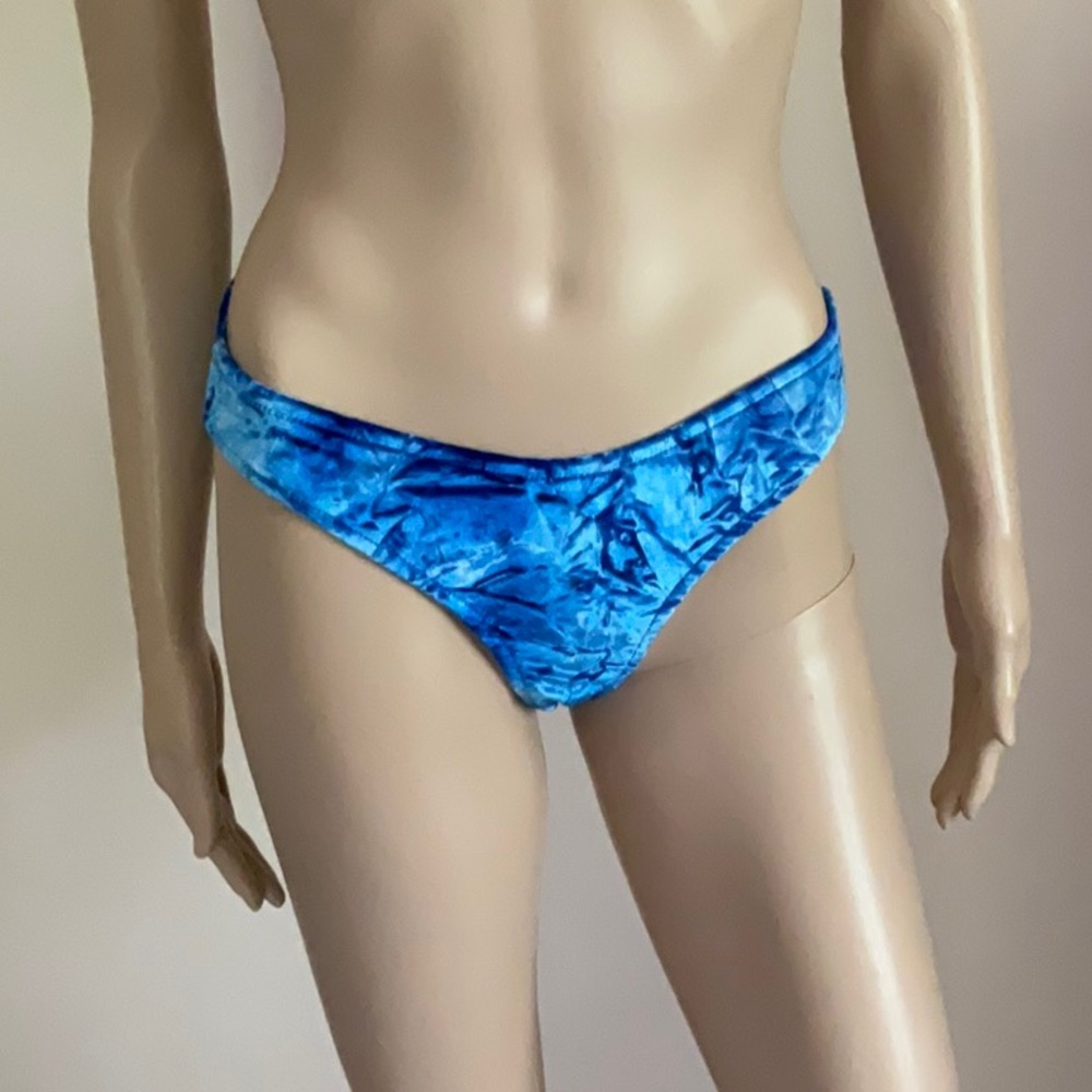 Venus Royal Blue Crushed velvet Bikini Bottom 8